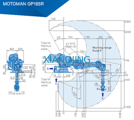 YASKAWA GP165R ha utilizzato i robot del braccio del carico utile 3143mm del braccio 165kg del robot