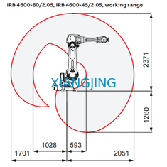 robot industriale utilizzato IRB 4600 di ABB la scelta di asse del braccio 6 del robot e scelta del carico utile 60kg del posto e macchina del posto