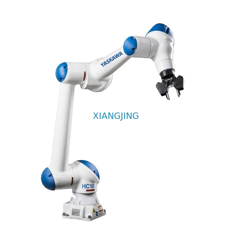Il robot di collaborazione umano di asse HC10 6 con la mano ha guidato l'insegnamento per l'Assemblea, la macchina che tende, maneggio del materiale